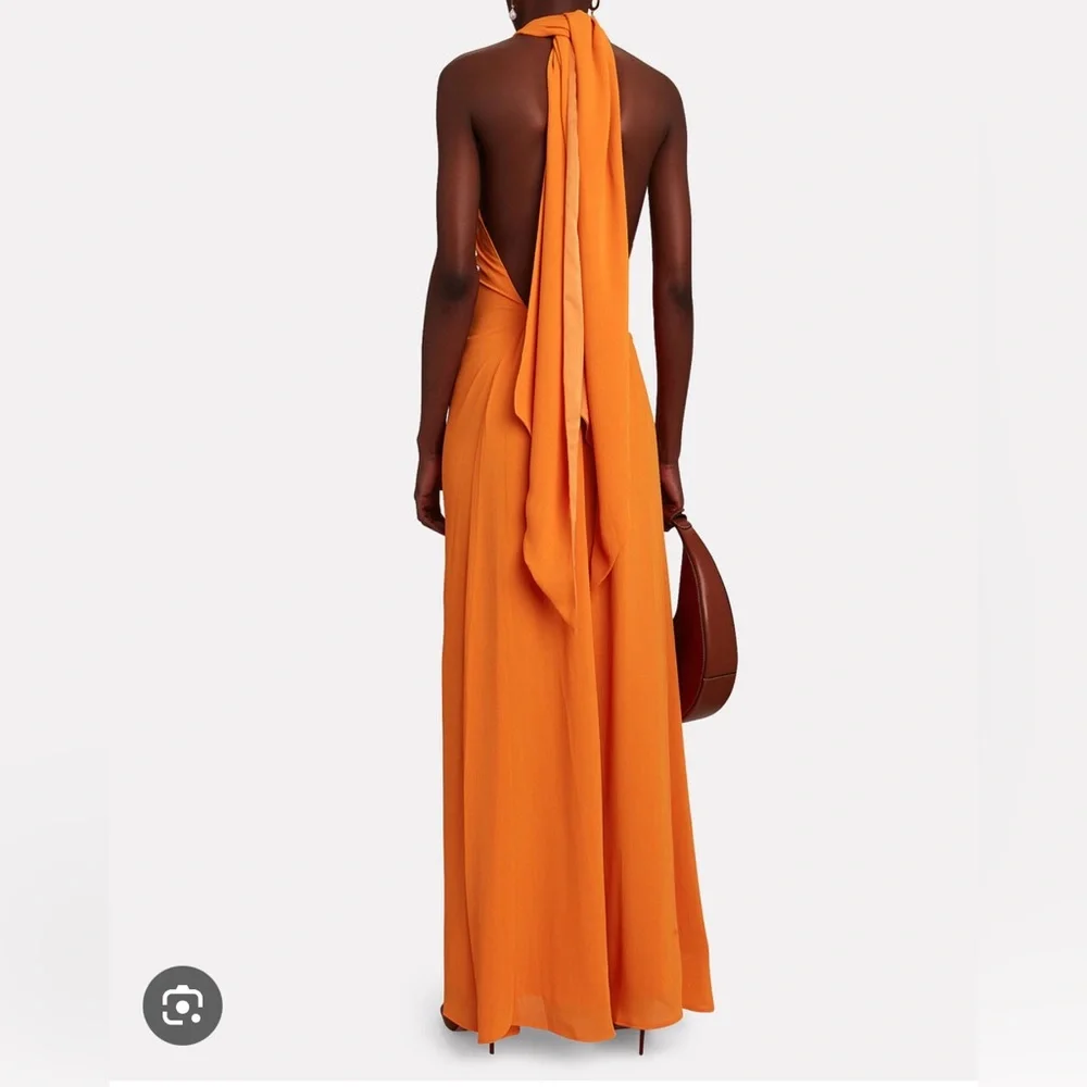 STAUD
Women's Orange Sycamore Wrap Gauze Wide-leg Jumpsuit size xs - Picture 5 of 13